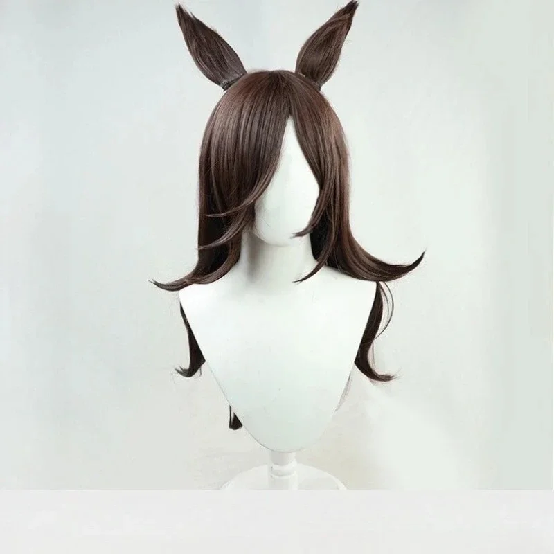 우마 무스메 프리티 더비 라이스 샤워 코스프레 가발 새드 호스 걸 애니메이션 게임 롤플레이 파티 코스튬 소품 가발 합성 머리