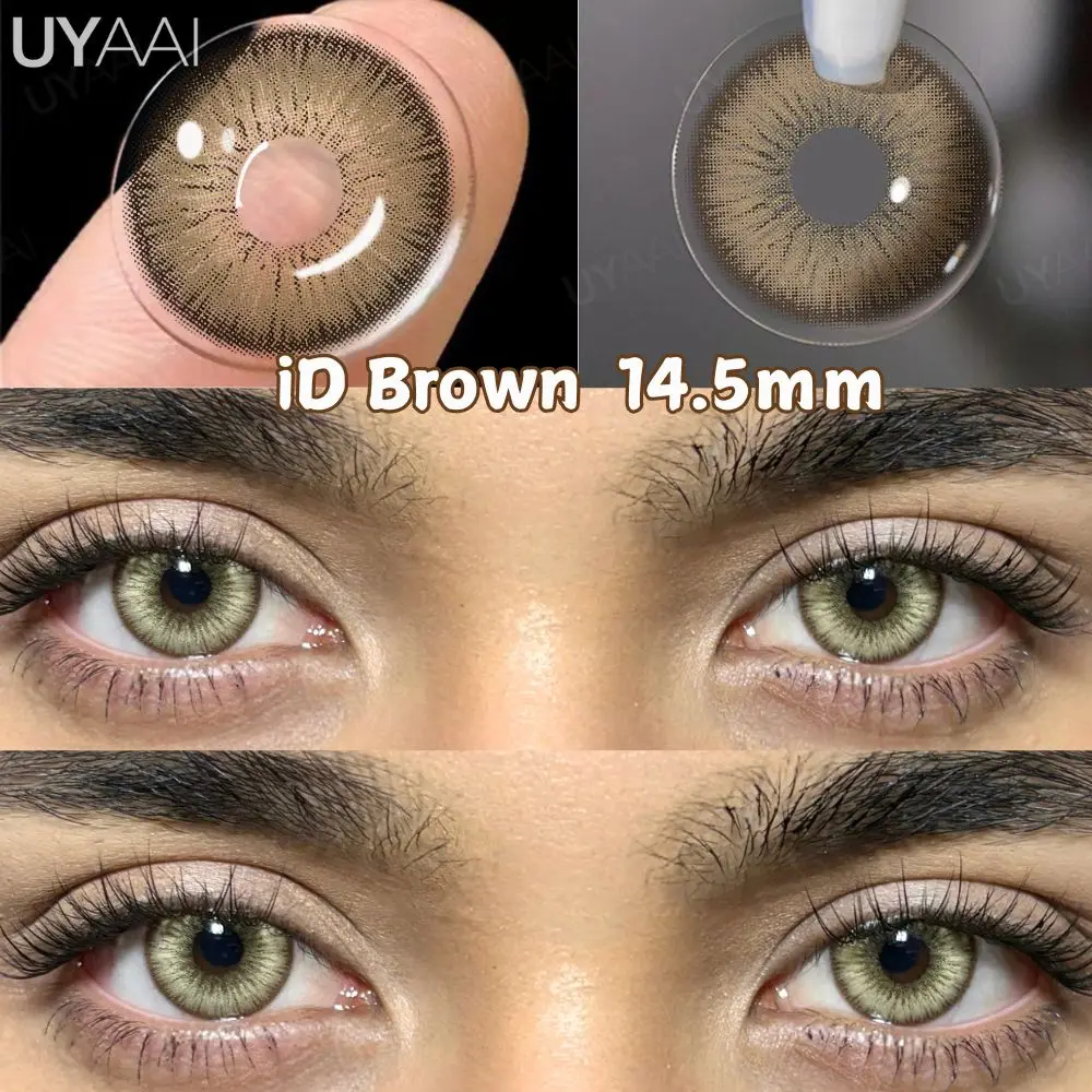 UYAAI 1 Paar blau gefärbte Linsen, schöne grüne Augenfarblinsen, graue Linsen, koreanische Linsen, natürliche braune Linsen, Make-up-grüne Linsen – Detail 11