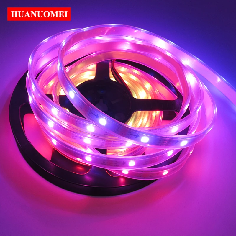 

5V 30LEDs/M WS2813 Addressable RGB LED Pixel Strip IP67 Silicon Tube WHITE PCB Ribbon Decorative Lights TV Outdoor Flexible Tape