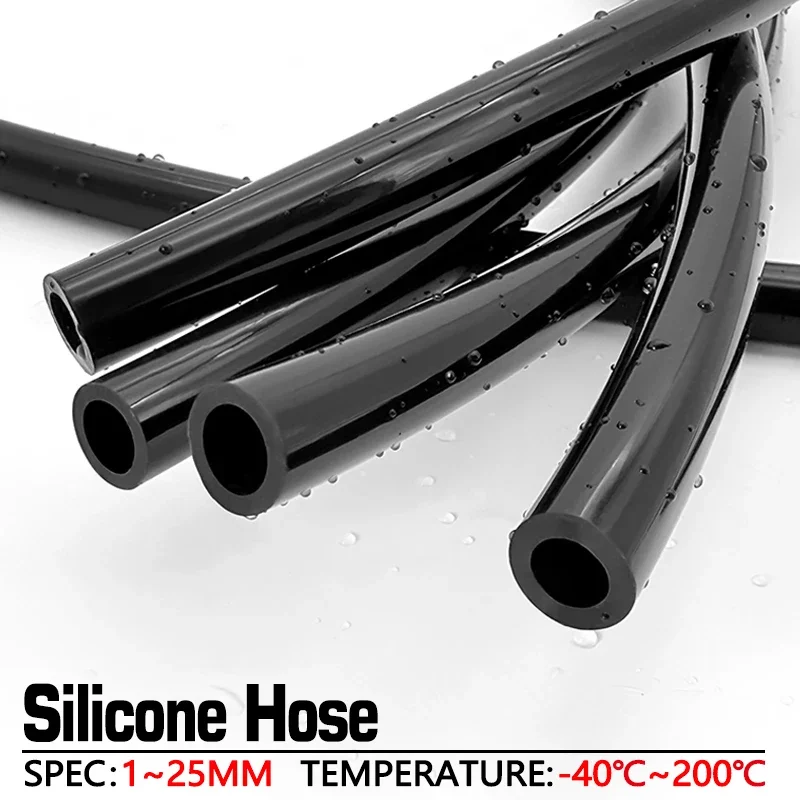 

Черная пищевая силиконовая трубка (ID 1-25 мм), термостойкая, нетоксичная, гибкая, для домашнего пивоварения, перекачки напитков и воды