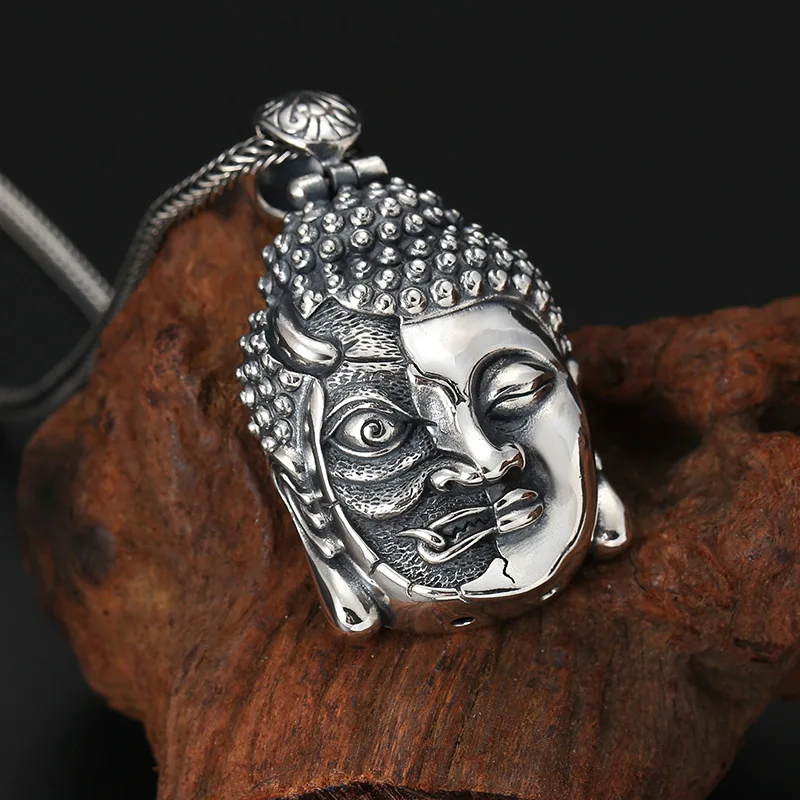 S925 Sterling Silver Charms Pendants for Women Men New Fashion Personality Buddha Between Demon Jewelry