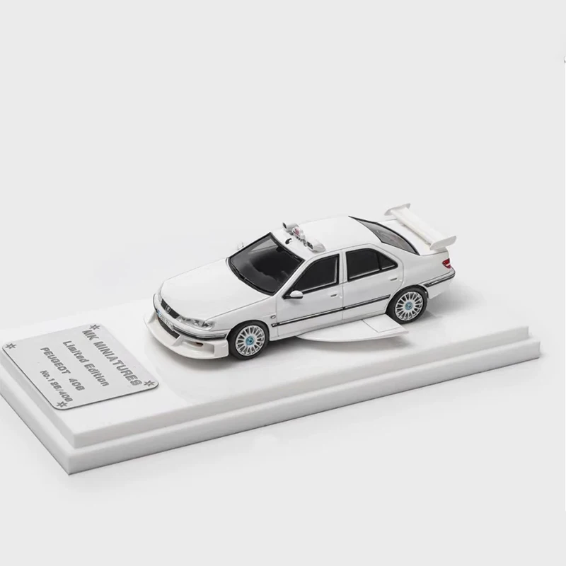 Resin Simulation Model 1:64 Scale Peugeot 406 407 Taxi Sport Car Model Movie Fan Collection Souvenir Scene Ornament Hobby Gift