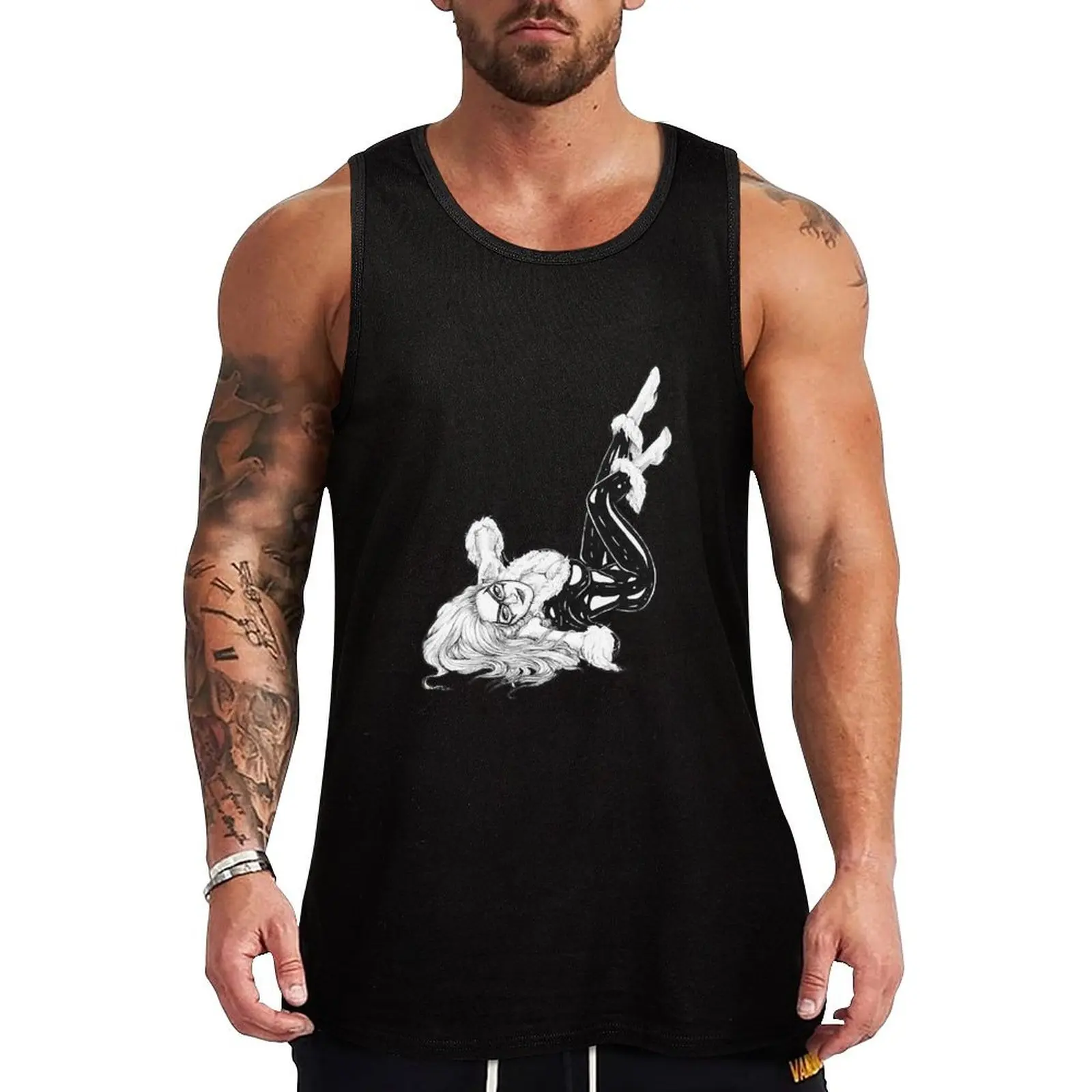 

Black Cat Tank Top gym top Men's gym clothing t-shirt Men's