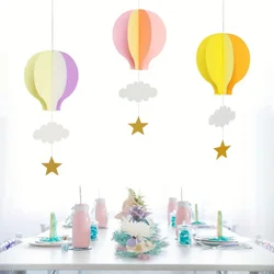1pc 3D Hanging Decoration For Wedding, Festival, Birthday Party. Hot Air Balloon And Cloud Shaped Window Pendan