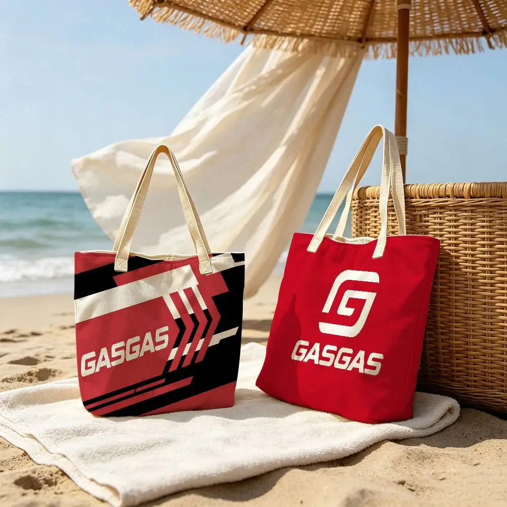 G-GasGas M-Motor Linen Blend Cotton Polyester Tote Bag Women Designer Handbags Shopping Bags for Groceries Simple life
