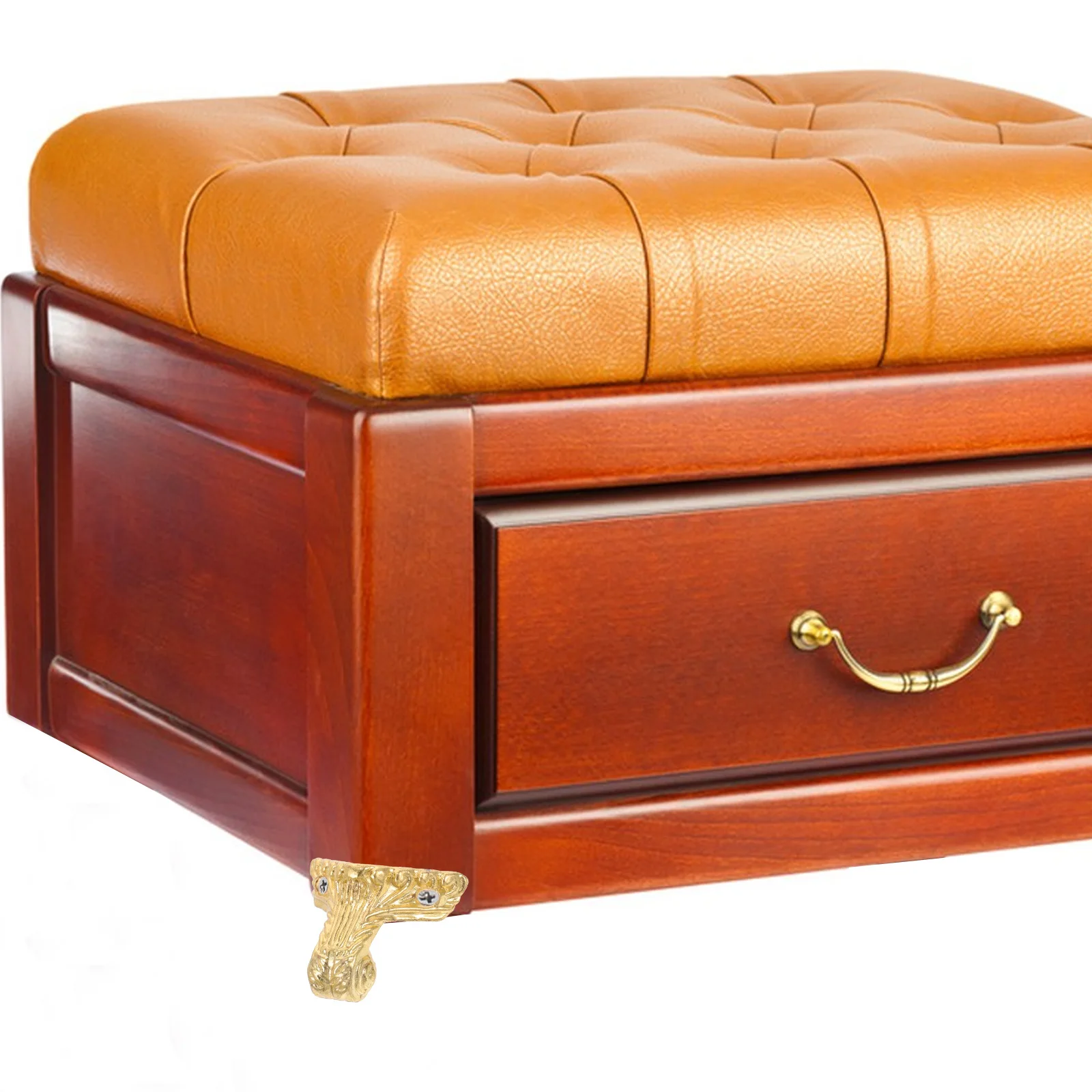 

8 Pcs Furniture Legs 3 13x3 62 Golden Zinc Alloy Vintage Support Feet for Table Protectors Wooden Box Legs Jewelry Feet