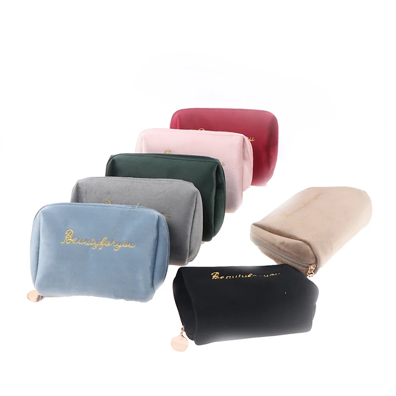 1PCS Velvet Make Up Organizer Soft Girl Lipstick Bag Women Travel Cosmetic Bag Beautician Beauty Case Makeup Bag necessaire