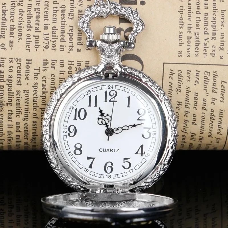 الرجعية الفضة الذهب النسر الطائر تصميم فوب كوارتز ساعة الجيب مع سلسلة قلادة مجموعات الفن العتيقة ساعة الذكور الإناث