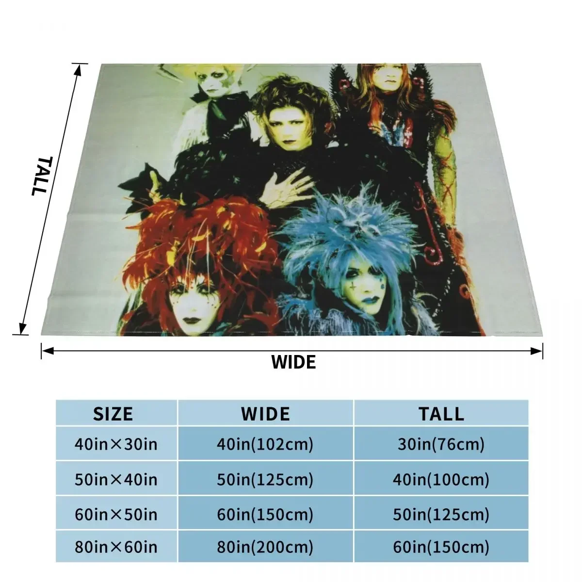 MALICE MIZER - merveilles Era Band Picture (Visual kei J-rock band with Gackt & Mana) Throw Blanket Bed Nap for sofa Blankets
