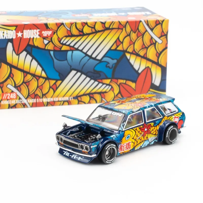 kaidoxminigt-1-64-datsun-kaido-510-wagon-alloy-die-casting-car-model-static-desktop-ornament-adult-collectible-gift-for-boys