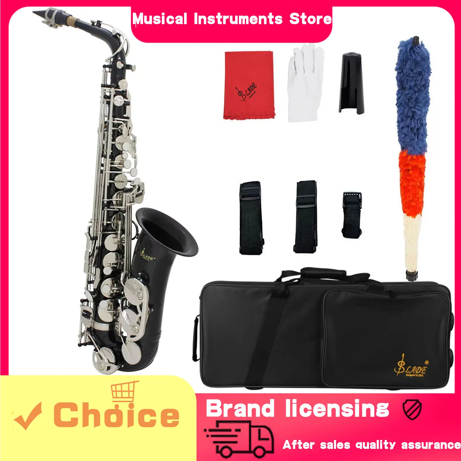 

Альт-саксофон SLADE Eb, черный, серебристый ключ, латунный деревянный духовой инструмент, бутик-саксофон, подходит для профессионалов,ecution