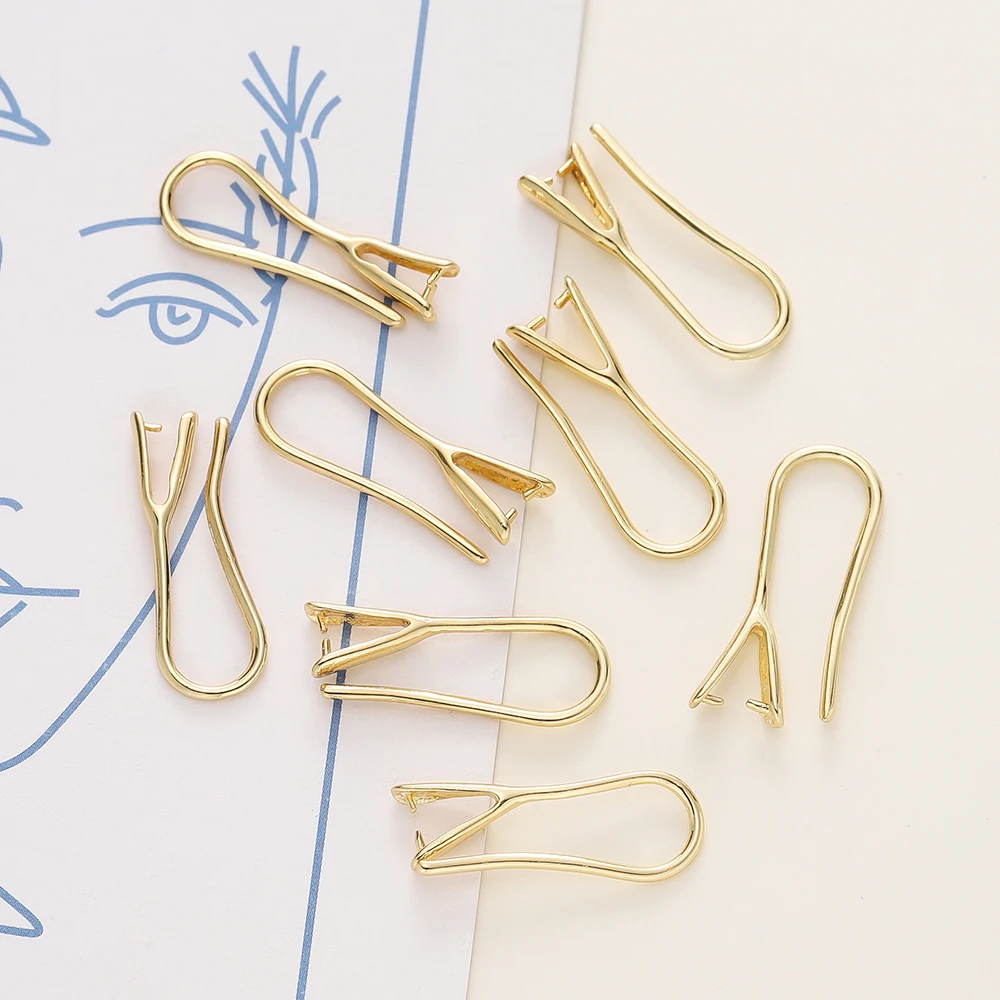 

10pcs/Lot 14K/18K Gold Plated Brass Hypoallergenic Earring Hooks For DIY Earring Making Crafts Ear Wire Hook Accessories