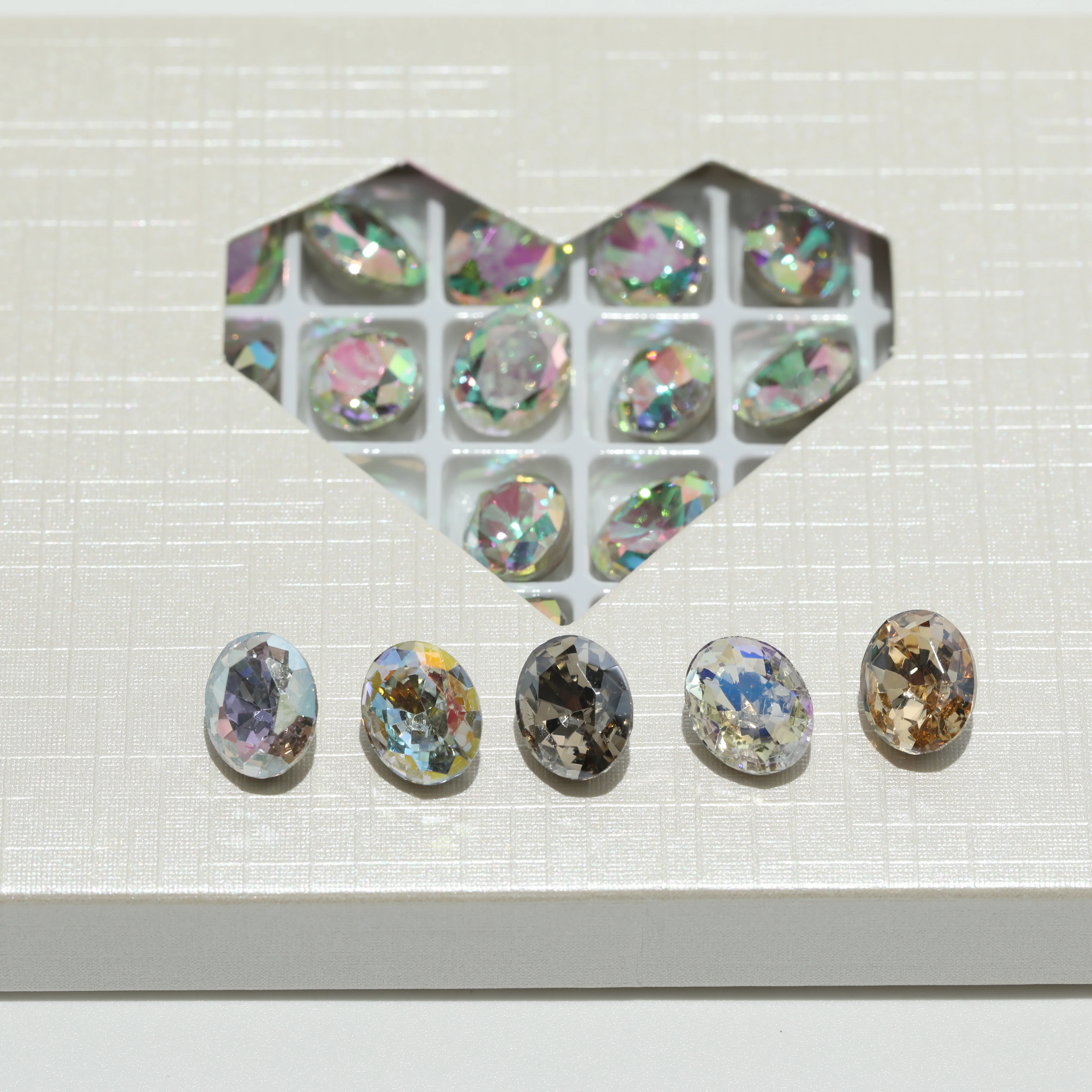 GRST Funkelnde Kristall-Ovalsteine im Retro-Schliff, Fancy-Stone Design-Serie, Strasssteine für DIY-Bedarf für Nagelkunst und handgefertigte Kleider – Detail 6