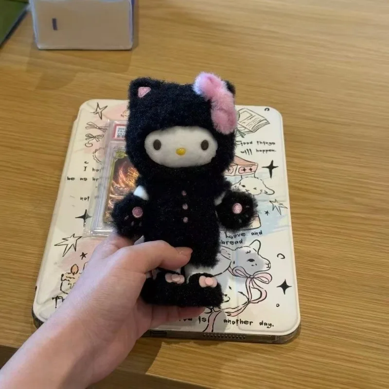 Sanrio kawaii Daily Shopping Series Black KTCat Plush Toy Pendant Black Cat Kitty Long Legs Star Hanging Soft Plush Toy Keychain