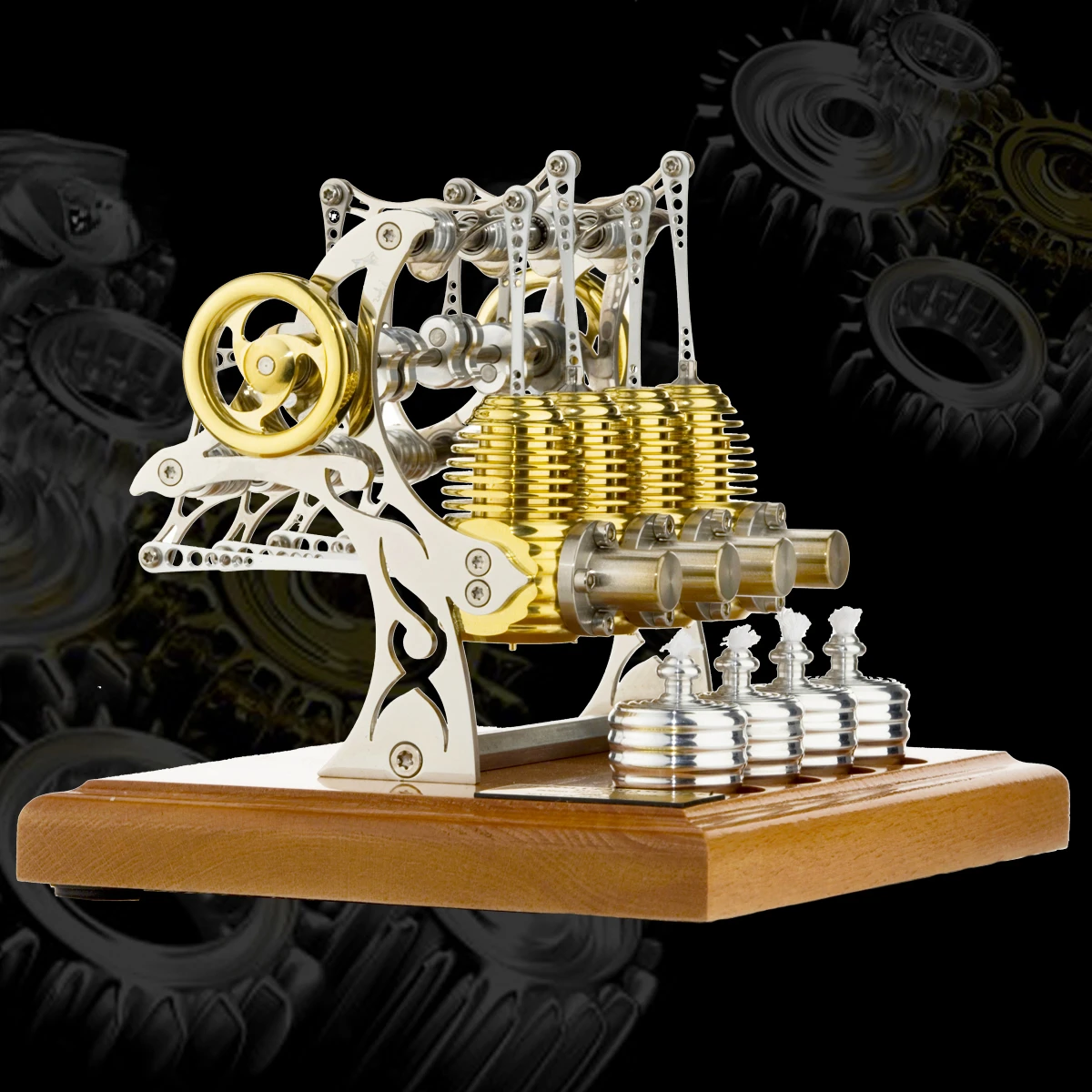 Stirling Engine Metal Assembly Model single / Double / Four cylinder Engine DIY Assembly Toy Movable Mechanical Engine Toy Gift