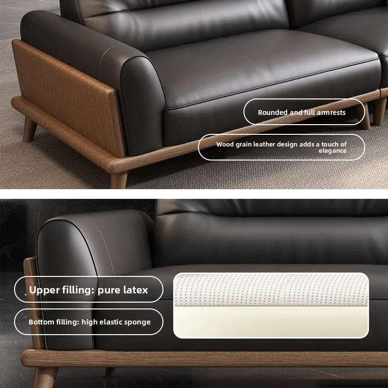 Leather office sofa, modern and simple VIP reception and rest area, meeting and negotiation room, three person combination