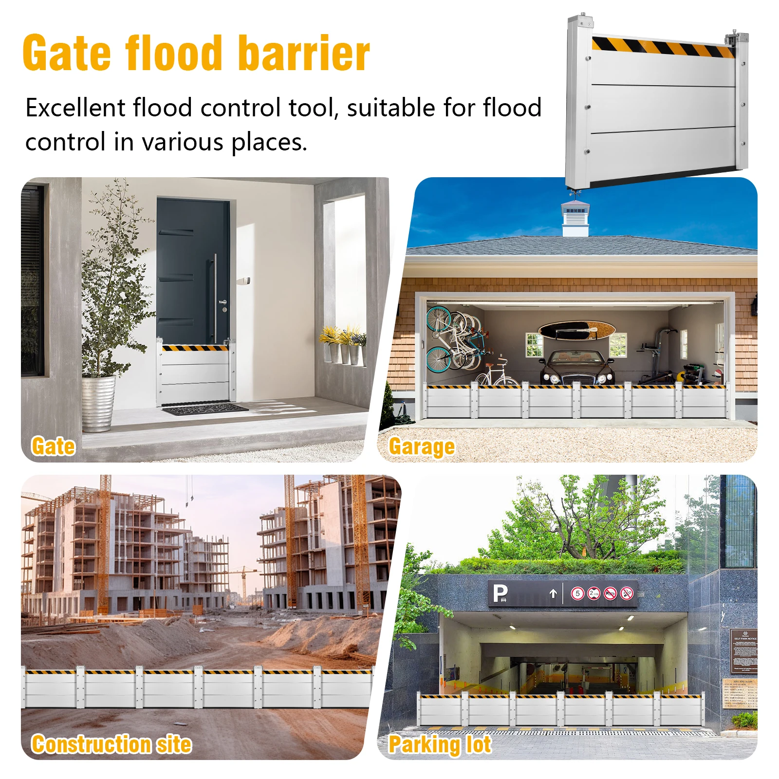 

Removable Flood-Proof Water Barriers Reusable Detachable Diversions Board Stackable for Gates/Subways/Factories/Garages/Roads