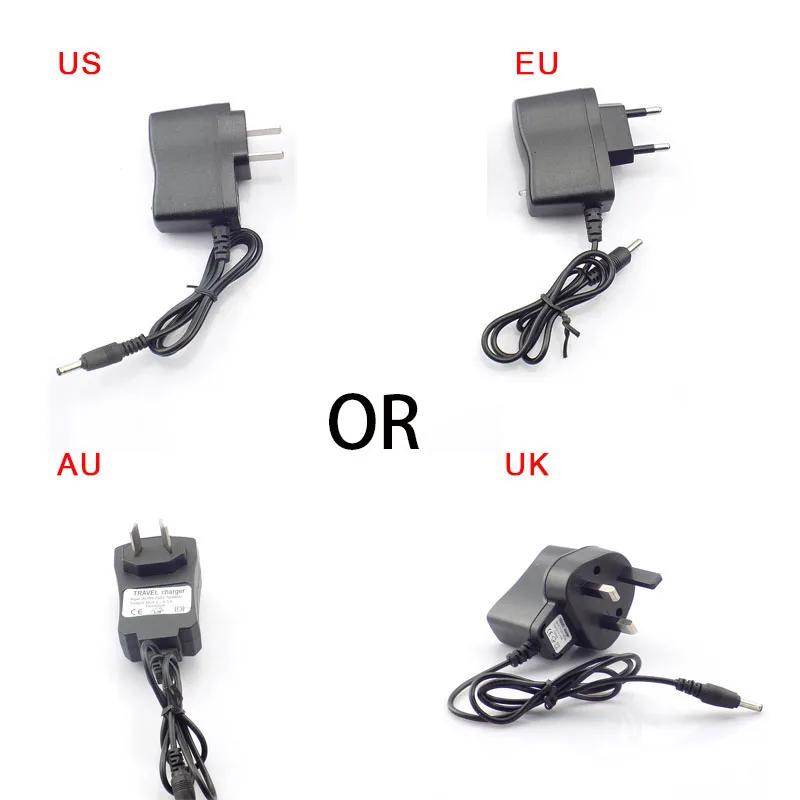 AC 110v 220v To DC 4.2V 0.5A 500 ma Power Adapter 3.5mm*1.35mm for 3.7V 4.2V Li-ion 18650 rechargeable Battery US EU UK AU plug