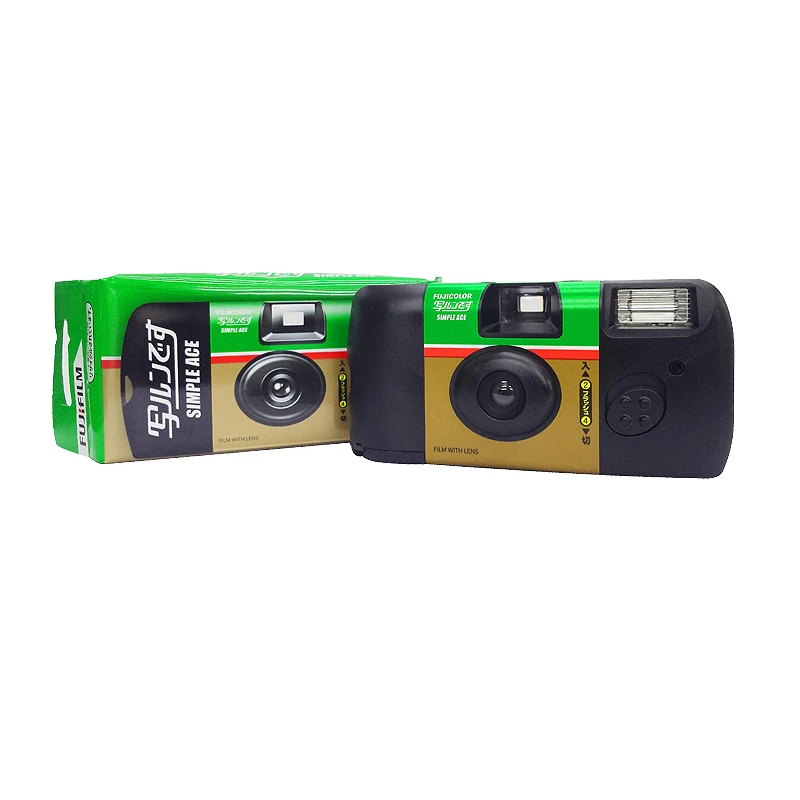 Original Fujifilm SIMPLE ACE ISO 400 35mm Power Flash 27 Photo Exposures Single Use One Time Use QuickSnap Disposable FilmCamera