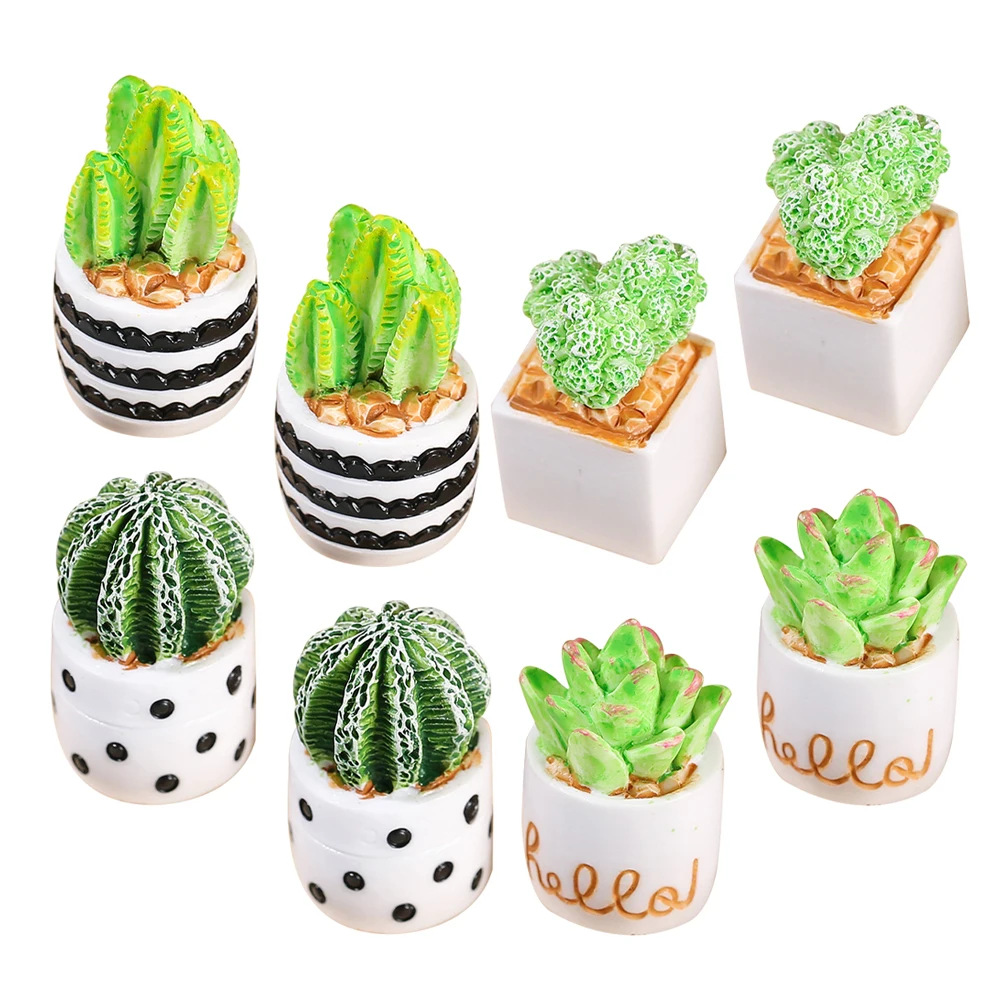 

8pcs Miniature Bonsai Plants For House Decor Simulated Potted Greenery Lightweight Artificial Mini Garden Accessories Miniature