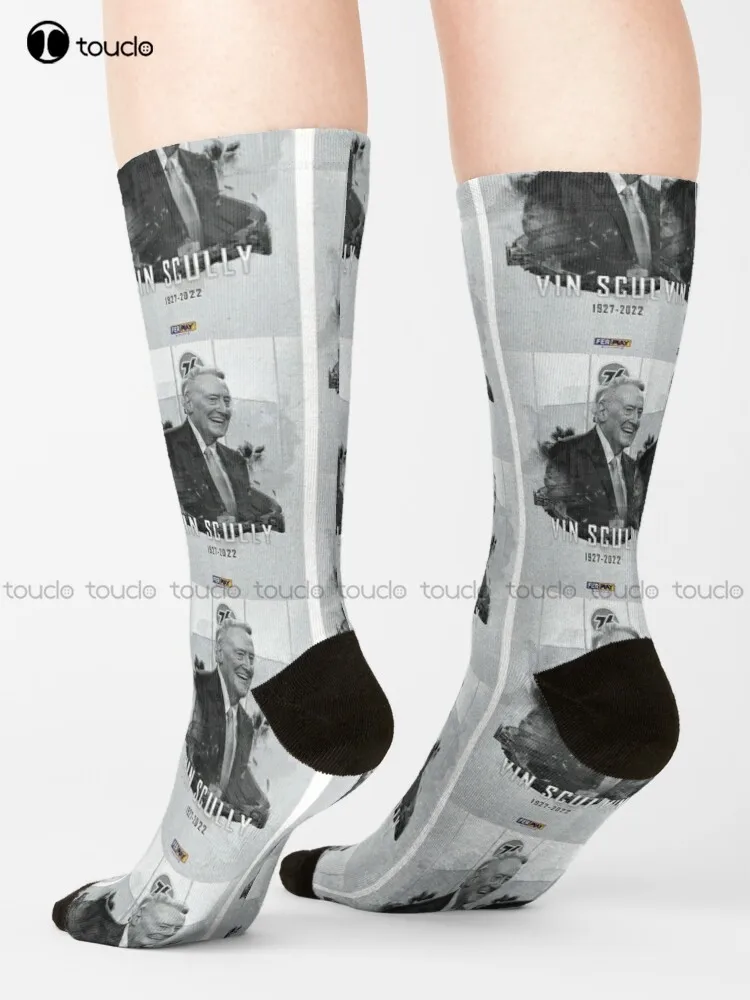 Vin Scully Human Socks Boot Socks 360° Digital Print Custom Gift Christmas New Year Gift Creative Funny Socks Halloween New Art