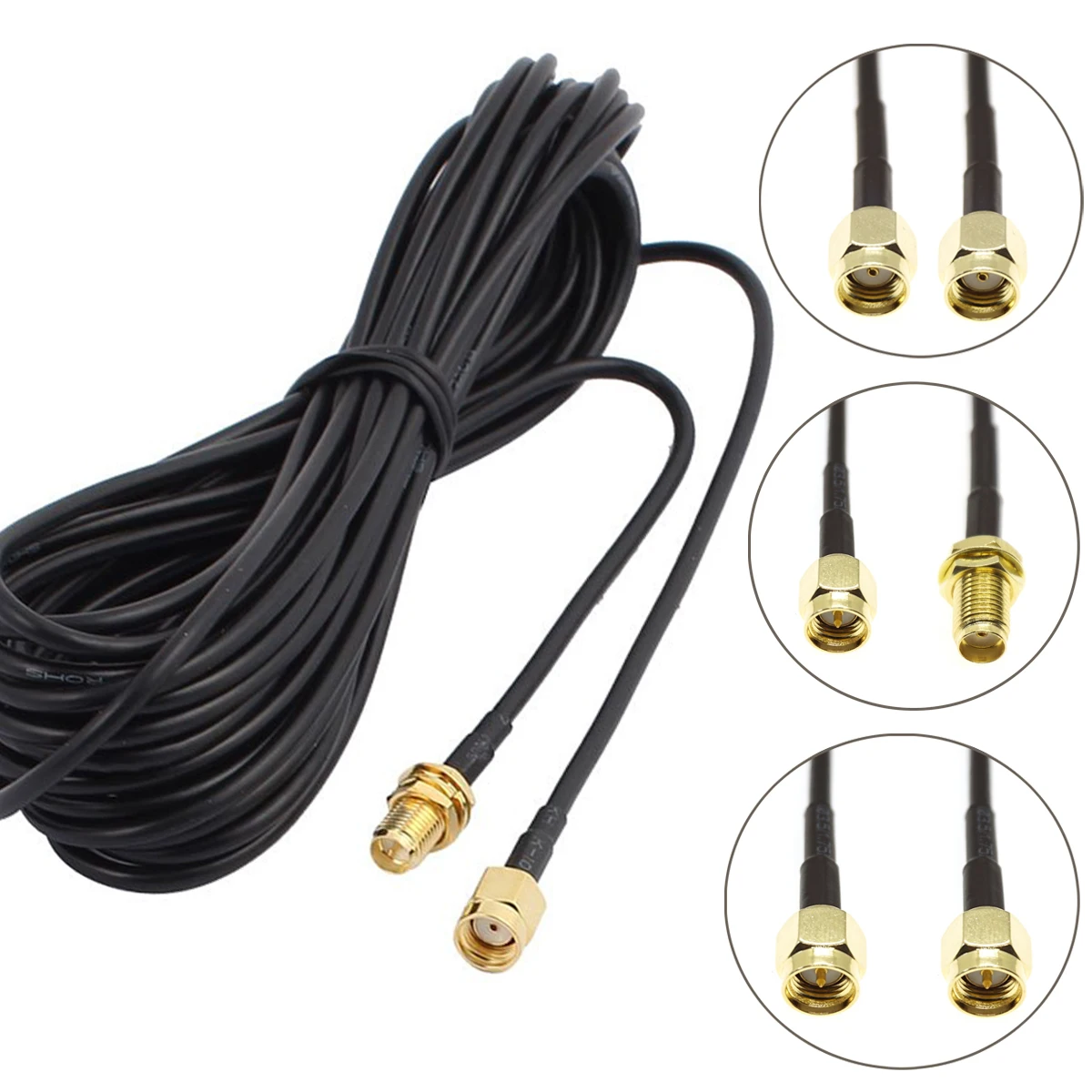 RG174 Kabel SMA męski do SMA męski żeński RPSMA Przedłużacz złącza grodziowego PRZEWÓD RF Zworka koncentryczna RG316 Pigtail 2M 5M 10M
