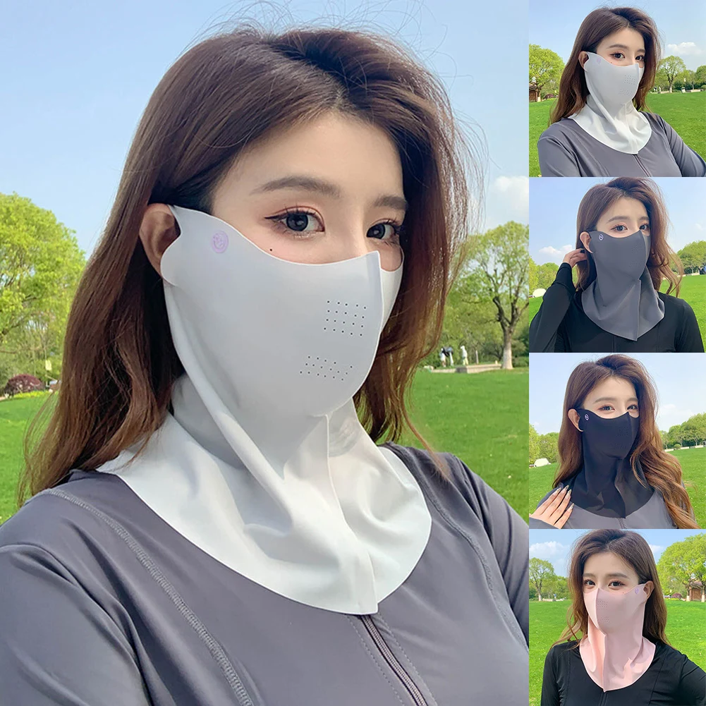 

1pcs Breathable Summer Face Guard UV-Protection Ear Hanging Face Msak For Outdoor Riding Sports Cooler Cycling Mask Neck Cover