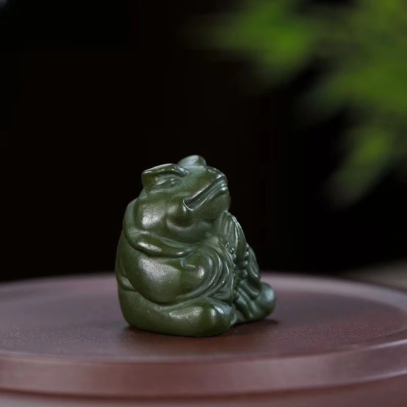 Yixing Zisha Wealth Toad Fairy Tea Pet Antique Tea Games Tea Figurine Play Toys Tea Statue Ornaments Accessories Collection Gift
