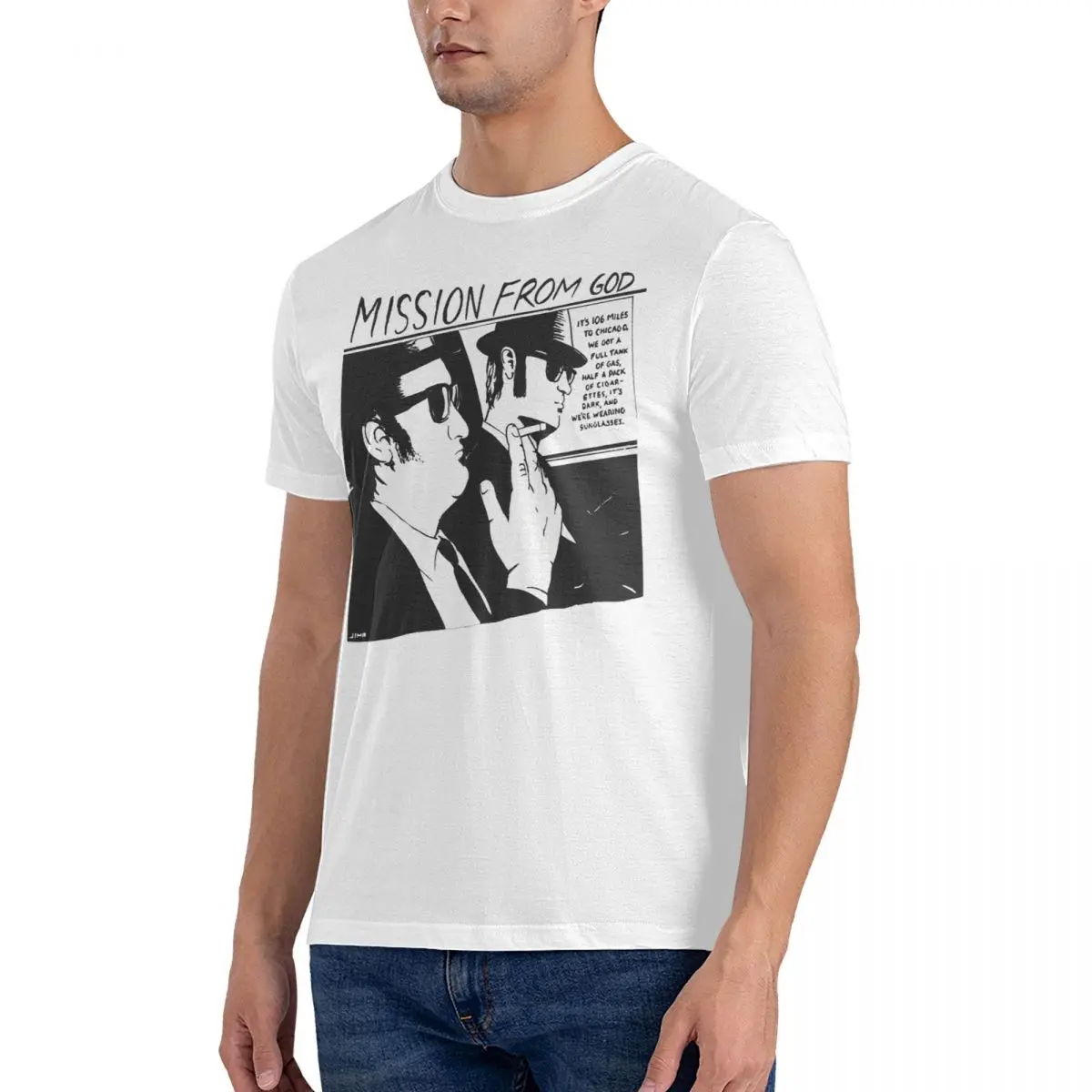 The Blues Brothers Men T Shirts Jake & Elwood Cool Tee Shirt Short Sleeve Round Neck T-Shirt Cotton Adult Clothing