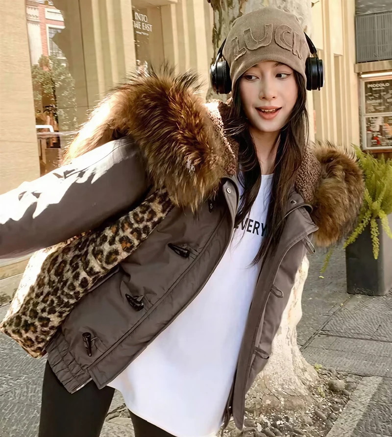 

Женские укороченные парки, осенние, с наполнителем рами, укороченная водолазка с завязками на талии и воротником-стойкой, консервативный стиль, школьники, 2025 г.