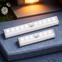 6/10 LED Under Cabinet Night Light Motion Sensor Closet Stairs Kitchen Cupboard Wardrobe Bed Lamp Indoor Lighting Wall Light