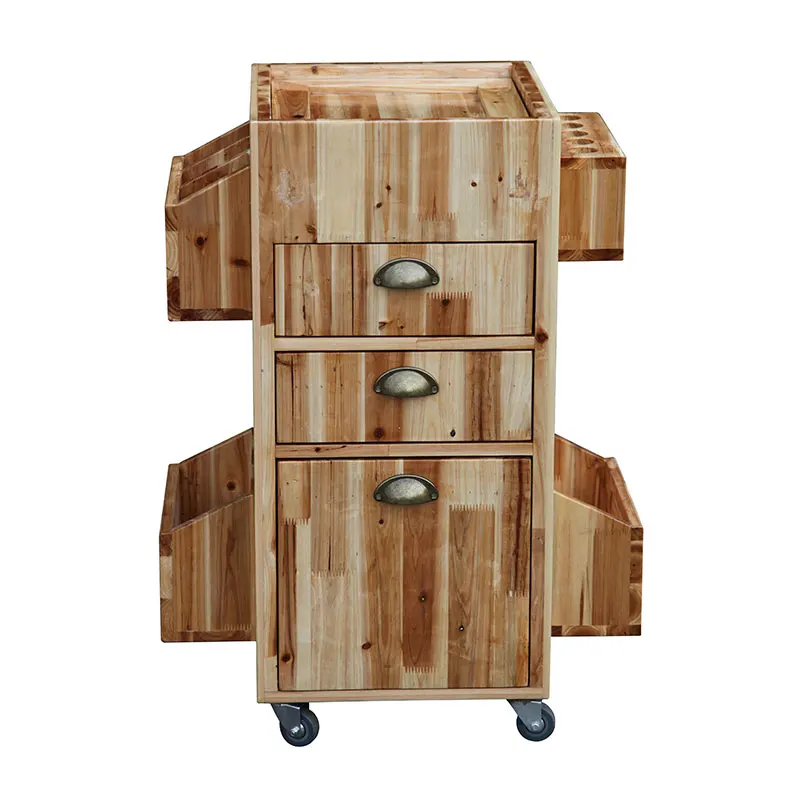 

Dryer Holder Wood Portable Good Quality Barber Shop Hair Salon Beauty Trolley With Drawers