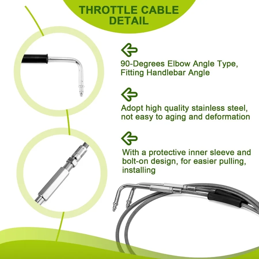 Kit cavo acceleratore e minimo Cavo frizione Non ABS Linea freno compatibile con Harley Touring Electra Glide senza Non ABS 19962006