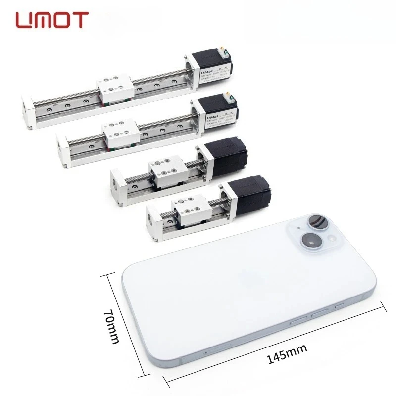 UMOT Mini-Einachsiger Roboter mit 20–100 mm Hub und Nema 8-Schrittmotor, Kugelumlaufspindel, lineare Führungsschiene, Bühnen-CNC-Bewegungsmodul