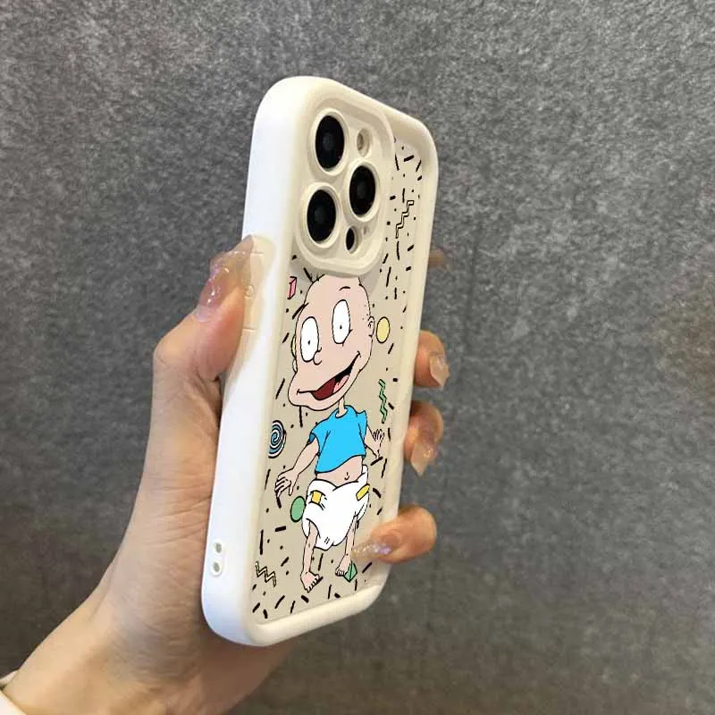 كارتون صبي وفتاة Rugrats Chuckie's لسامسونج غالاكسي S25 S24 S23 S22 S21 S20 FE ملاحظة 20 الترا زائد العين سلم لينة جراب هاتف