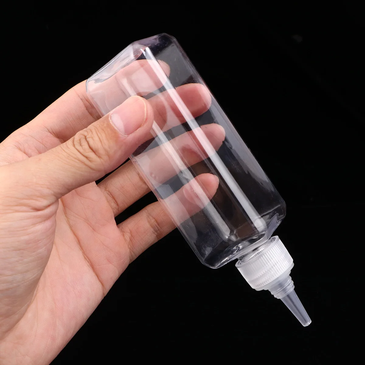 

15Pcs Hair Dye Bottles Clear Transparent Plastic Pointed Mouth Hair Coloring Container for Salon Household Use