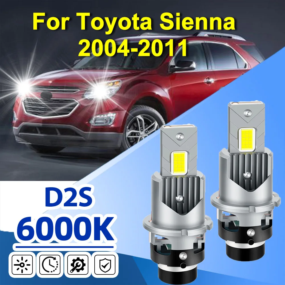 

Для Toyota Sienna 2004-2011 D2S D2R светодиодная лампа для фар супер белая 6000K HID ксеноновая сменная фара для повышенной видимости