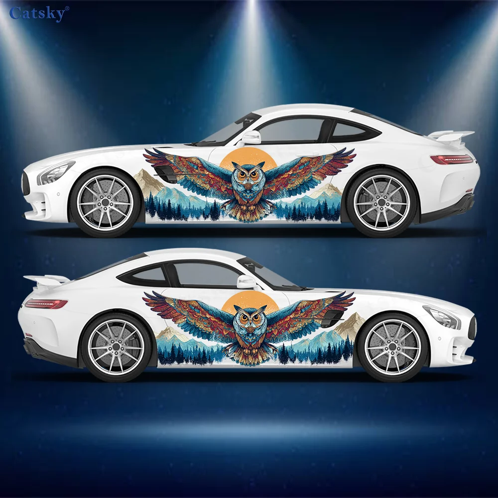 

Виниловые наклейки для автомобиля «Летающая сова», «Солнце, гора», самоклеящаяся наклейка из ПВХ, подходит для грузовиков, внедорожников, украшения, автоаксессуары, подарок