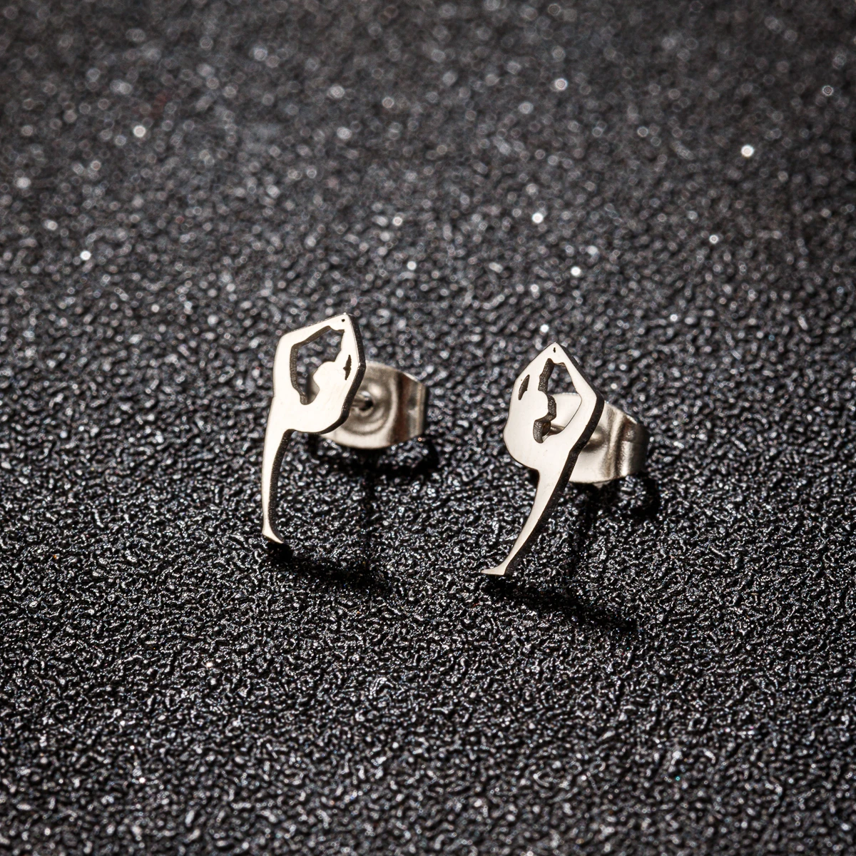 1 Pair Stainless Steel Gymnastics Girl Earrings for Women Fashion Dancer Sport Gymnast Girl Jewelry Ear Piercing Accessories Par