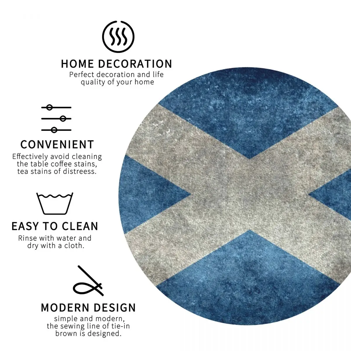 Flag Of Scotland - Grungy Vintage Version Coasters Kitchen Placemats Non-slip Insulation Cup Coffee Mats For Decor Pads Set of 4