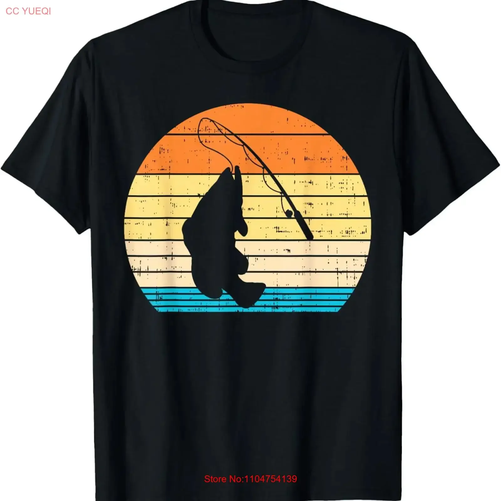 Bass Fish Fishing Rod Retro Fisherman Angler T-Shirt Vintage Washed Vielseitige Mode Atmungsaktive Streetwear Bequem
