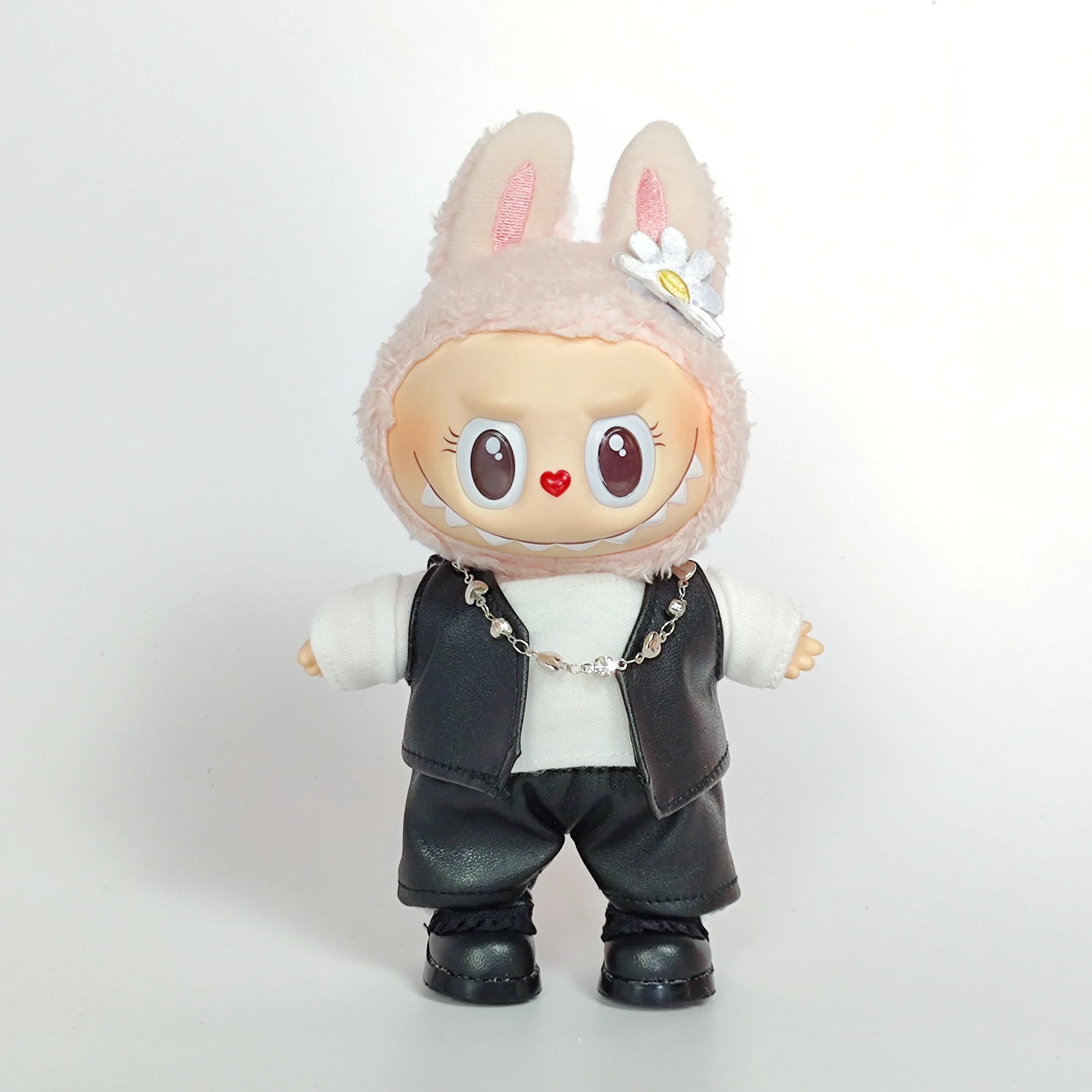 17 cm große süße Puppenkleidung für Labubu V1 V2, Idol-Puppe, süßes Macaron-Outfit-Set, Geschenkzubehör