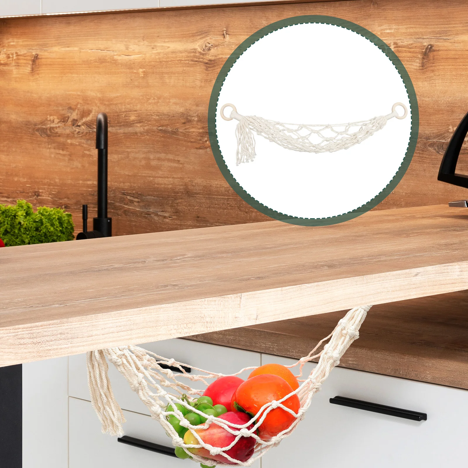 

Hanging Basket Fruit and Vegetable Fruits Handmade Cotton Organizing Net Storage