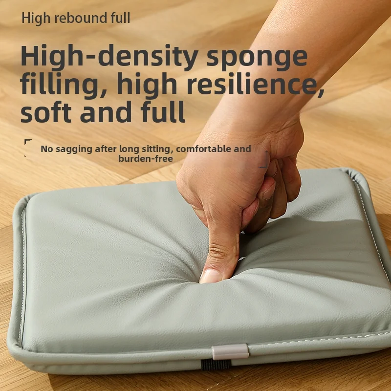 Luxury Double-Sided Leather Square Waterproof Non-Slip High-Elastic Sponge Seat Cushion Thickness 3cm Dining Office Chair Pad