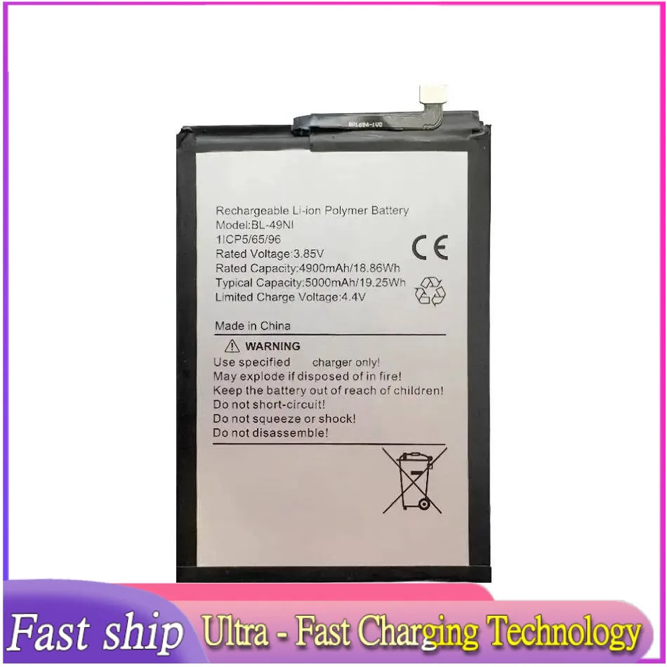 

5000Mah BL-49NI Reliable Replacement For Itel A60S A662LM A70 A665L Mobile Phone Battery Power