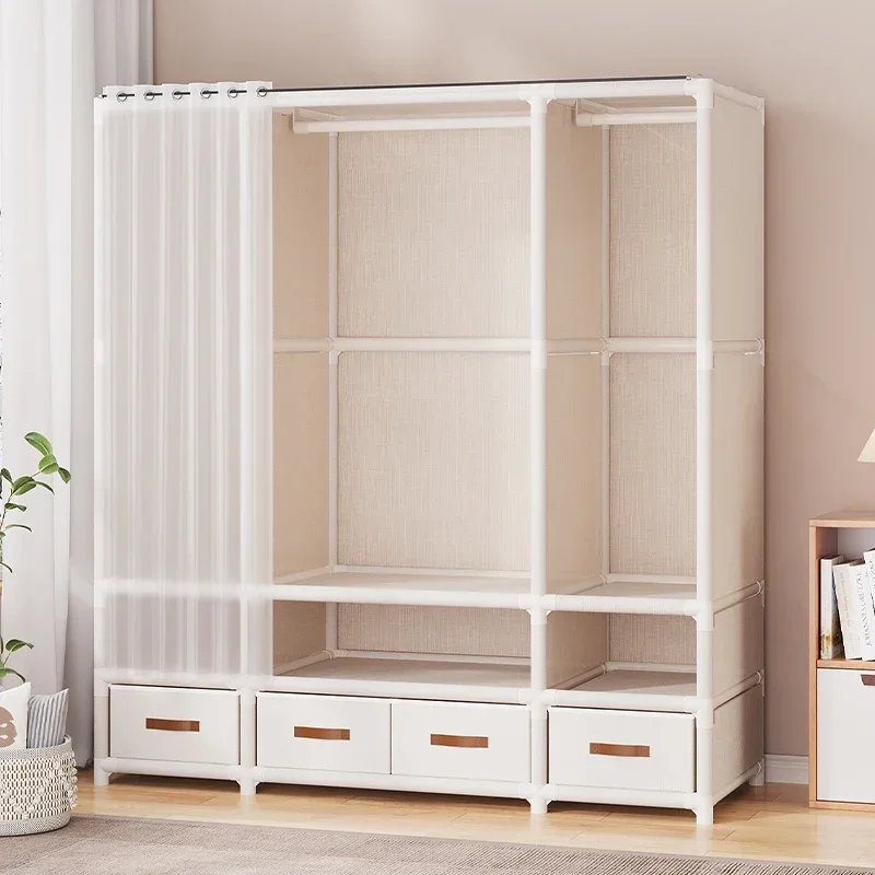 Armoire de Rangement Pliante et Portable pour Vêtements, Grande Capacité, Type Économique, Durable et Robuste, Anti-Poussière