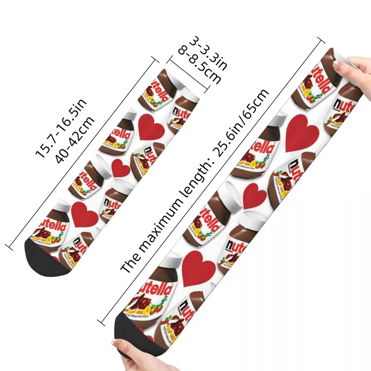 Lebensmittel Nutella Cartoon Socken Männer Frauen Casual Socken Verrückte Frühling Sommer Herbst Winter Socken Geschenke