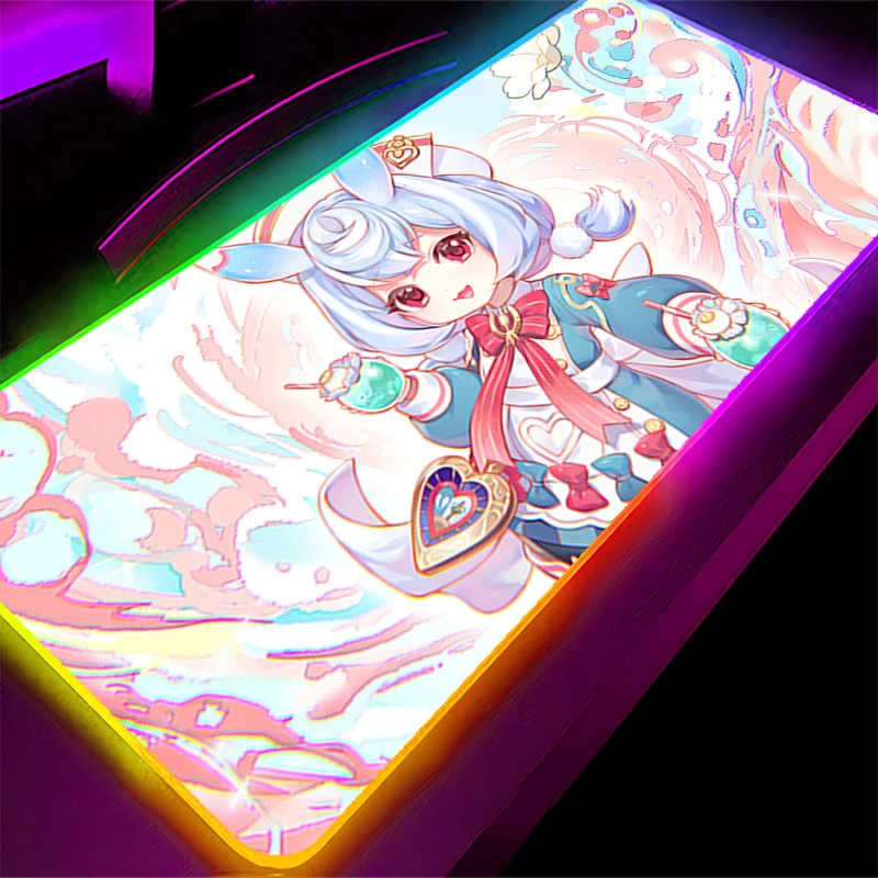 

RGB LED Mouse Pad G-genshin Impact Sigewinne Gaming Mat PC Accessories Mousepad Desk Mat Non Slip Extended Pad HD Keyboard Pad