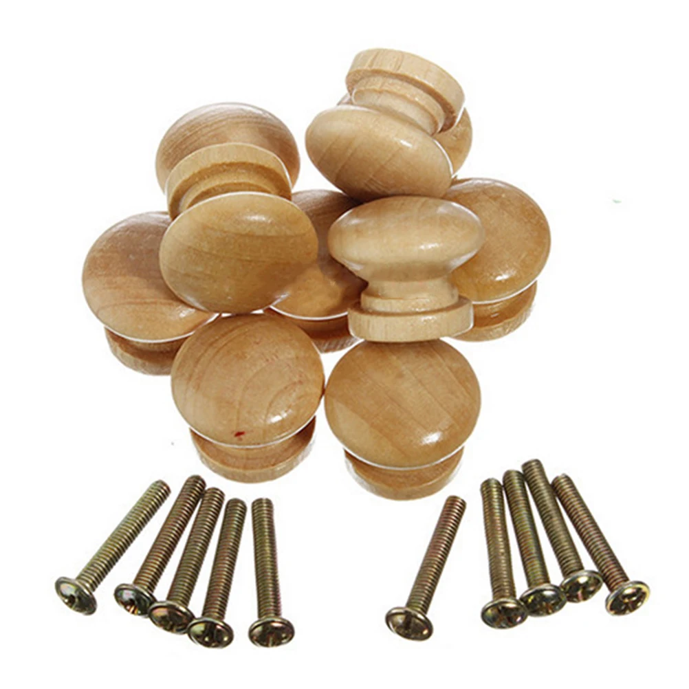 

30pcs Wooden Drawer Knobs Durable Hardwood Cabinet Pull H les Wardrobe Chest Hardware Bamboo Style Easy Install