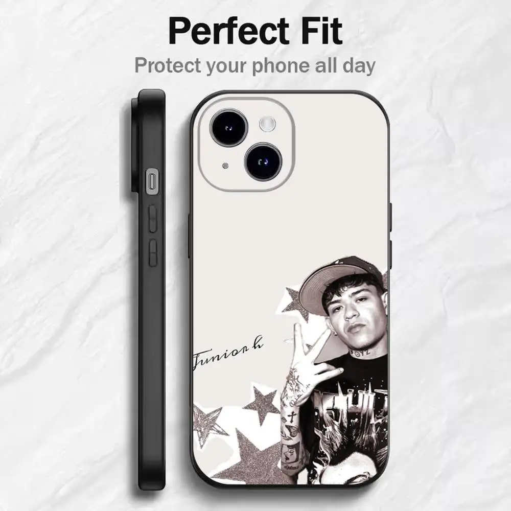 เคสโทรศัพท์มือถือ iPhone รุ่น 17 16 15 14 13 12 11 Mini XS XR X 6S 6 Pro Max Plus สีดำ แบบนิ่ม ลายนักร้อง J-Junior H